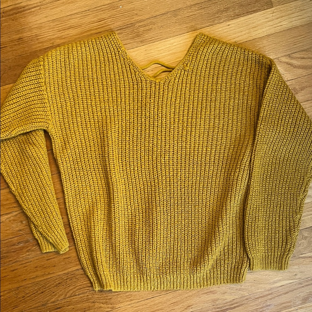 Forever 21 Mustard V-Neck Sweater